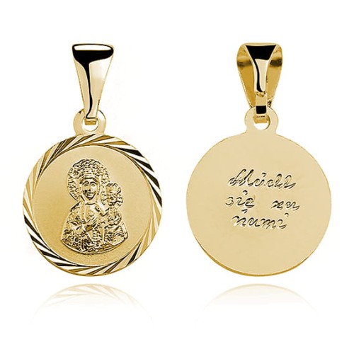 Matka Boska Częstochowska - medalik łańcuszek pr. 925 DEDYKACJA - Pamiątka Prezent