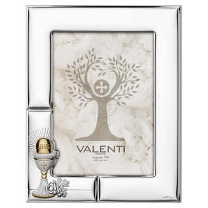 Srebrna ramka komunijna na zdjęcie IHS – 13x18 cm