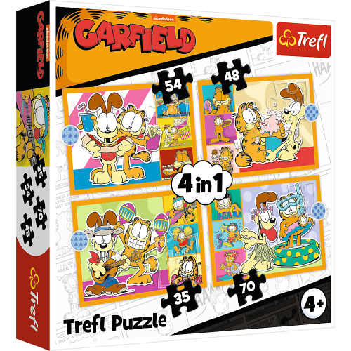 TREFLPuzzle 4w1 - Garfield kocha lazanię