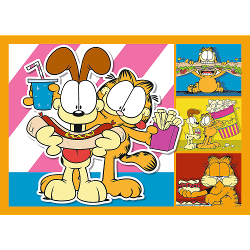 TREFLPuzzle 4w1 - Garfield kocha lazanię