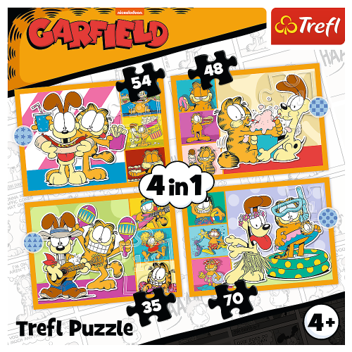 TREFLPuzzle 4w1 - Garfield kocha lazanię
