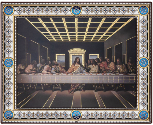 IKONA za szkłem, w błyszczącej ramie ze złoceniami 24x29