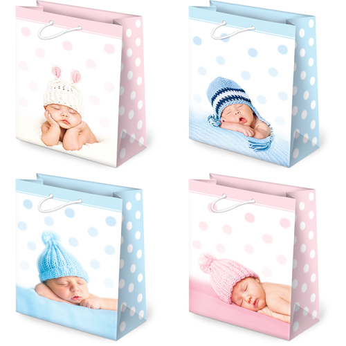 Torebka prezentowa A4 (32 x 22cm) - Baby w słodkim kolorze