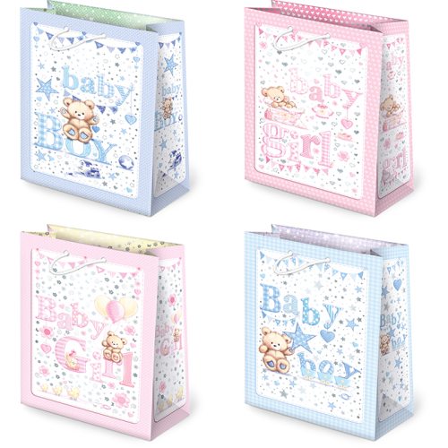 Torebka prezentowa A4 (32 x 22cm) - Baby Girl Baby Boy
