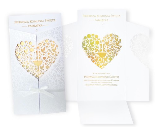 Karnet z życzeniami na I Komunię Świętą kartka komunijna z życzeniami