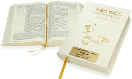 Pismo Święte w pudełku drewnianym EKO ♻ nadruk UV - Pamiątka I Komunii Świętej
