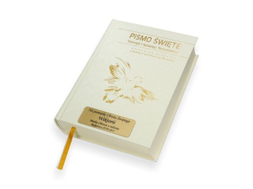 Pismo Święte w pudełku drewnianym EKO ♻ nadruk UV - Pamiątka I Komunii Świętej