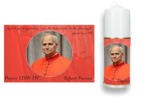 Świeca pamiątkowa Papież LEON XIV Robert Pervost