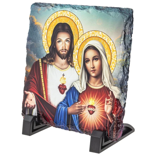 Serce Jezusa i Serce Maryi - Obrazek Religijny na granicie
