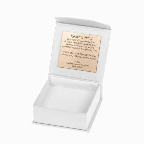 Srebrny medalik MADONNA łańcuszek ZŁOCONE SREBRO pr. 925 DEDYKACJA - Pamiątka Prezent