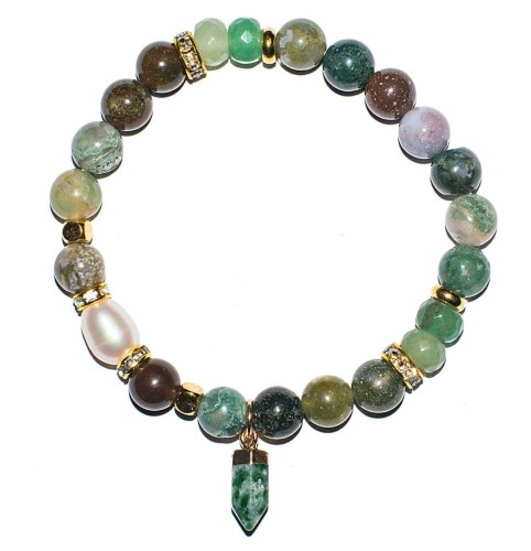 Bransoletka - AGAT INDYJSKI minerał w pamiątkowym pudełku