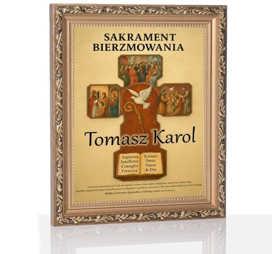 Obraz pamiątkowy Sakrament Bierzmowania - nadruk na szkle
