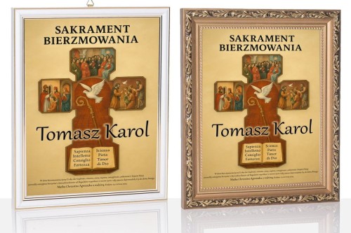 Obraz pamiątkowy Sakrament Bierzmowania - nadruk na szkle