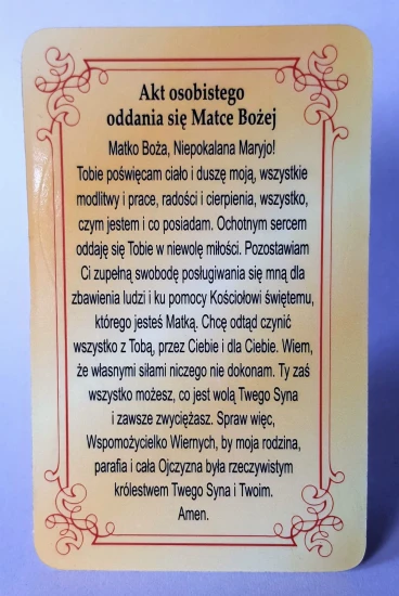 Obrazek święty - "modlitwa w drodze" Matka Boża - 8x5cm