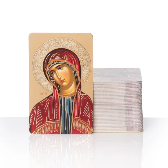 Obrazek święty - "modlitwa w drodze" Matka Boża - 8x5cm