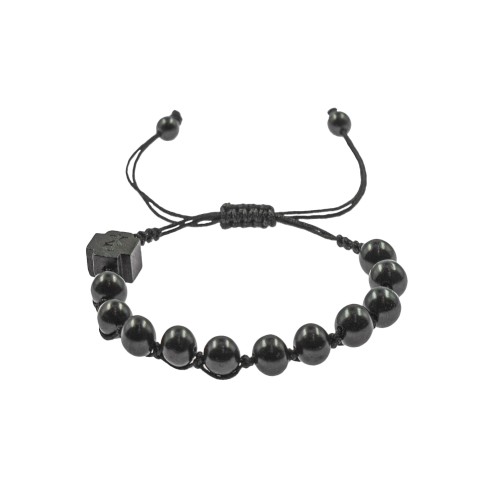 Bransoletka - dziesiątek różańca - drewno - heban indonezyjski