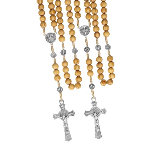 Różaniec drewniany - Święty Benedykt