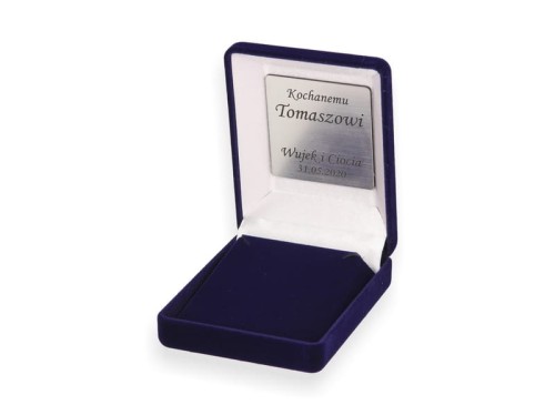 Srebrny (pr.925) pozłacany KRZYŻYK łańcuszek DEDYKACJA - Pamiątka Prezent