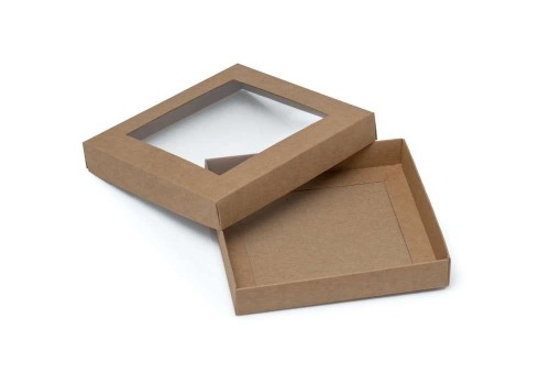 pudełko z okienkiem w zestawie Szatka EKO ♻ KRZYŻMO z nadrukiem HEXAGON - Pamiątka Chrztu na Chrzest