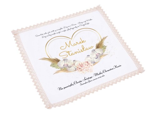 Szatka EKO ♻ KRZYŻMO z nadrukiem BOHO - Pamiątka Chrztu na Chrzest