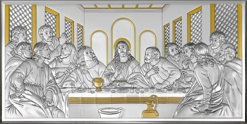 Obrazek srebrny - Ostatnia wieczerza, złocenia