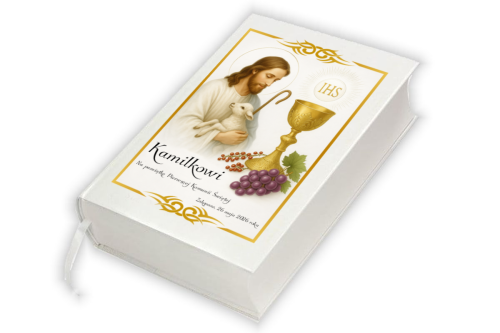 Biblia Tysiąclecia. Format oazowy - oprawa twarda z nadrukiem IHS Komunia