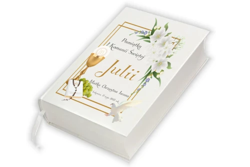 Biblia Tysiąclecia. Format oazowy - oprawa twarda z nadrukiem IHS Komunia