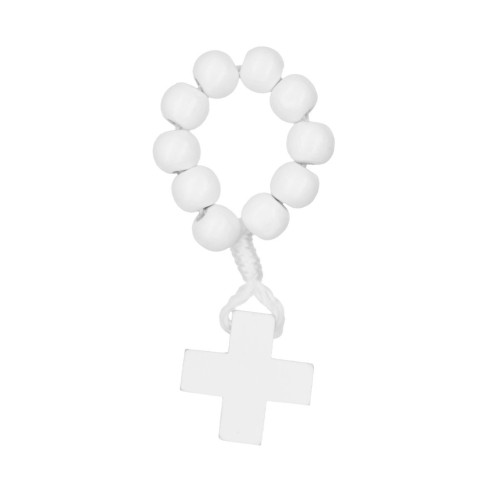 Różaniec mały (10tka) - białe drewno