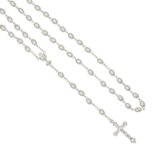 Różaniec perłowy "mother of pearl". IHS Komunia