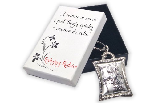 Srebrny brelok w pudełku ❤️ prezent & dedykacja GRAWER życzenia Grupa Krwi