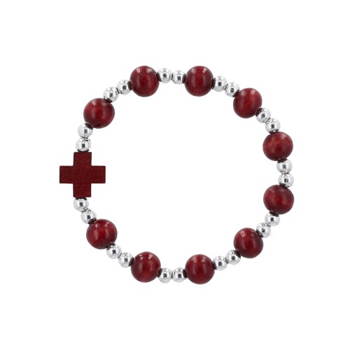 Bransoletka - dziesiątek różańca - 10 mm - burgund (
