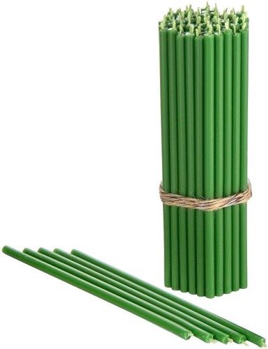 OFIARKI cerkiewne - 100% świece z wosku pszczelego - 50 sztuk - ZIELONE