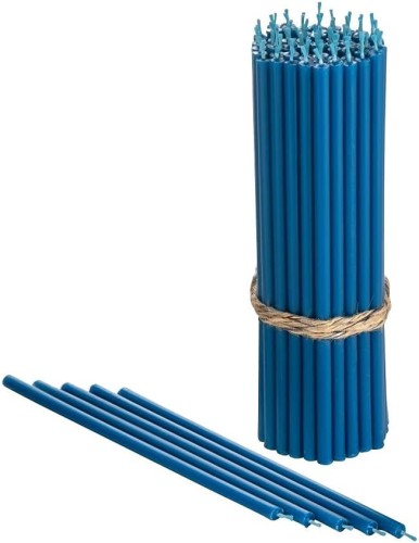 OFIARKI cerkiewne - 100% świece z wosku pszczelego - 50 sztuk - NIEBIESKI