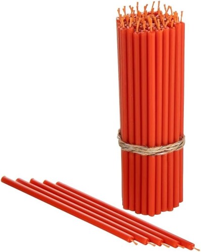 OFIARKI cerkiewne - 100% świece z wosku pszczelego - 50 sztuk - POMARAŃCZOWY