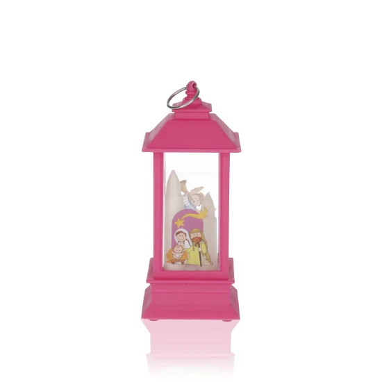 Lampion adwentowy na roraty LED RÓŻOWY