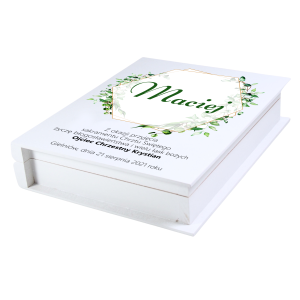 Pudełeczko drewniane z nadrukiem  "EUKALIPTUS"- Pamiątka Skrzyneczka