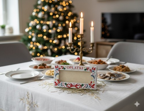 Opłatek wigilijny - 10 dużych opłatków w kartoniku - edycja świąteczna