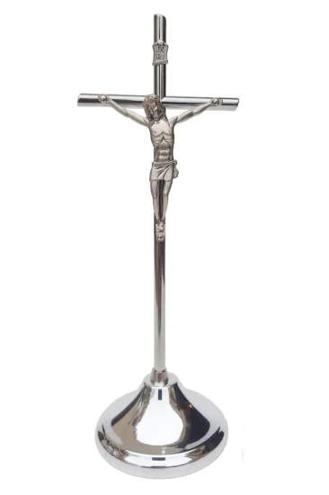 Krzyż stojący srebrny klasyczny - 21 cm