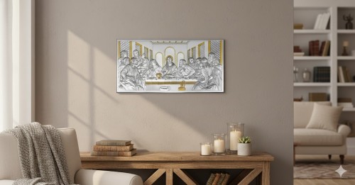 Obrazek srebrny - Ostatnia wieczerza w aranżacji domowej