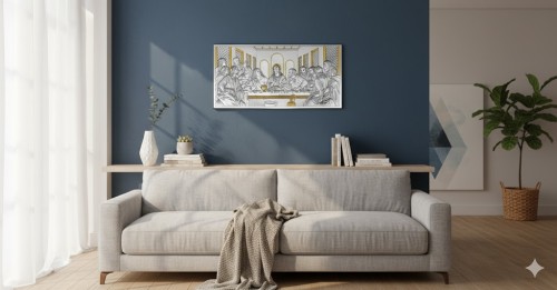 Obrazek srebrny - Ostatnia wieczerza w aranżacji domowej