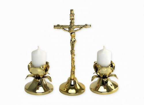 Komplet kolędowy metalowy „Złoty kwiat róży”