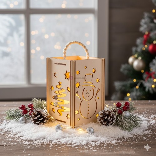 Lampion adwentowy w klimacie świątecznym