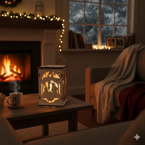 Lampion adwentowy w klimacie świątecznym