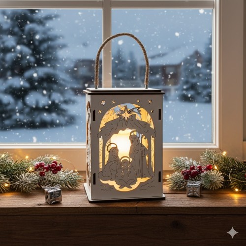 Lampion adwentowy w klimacie świątecznym