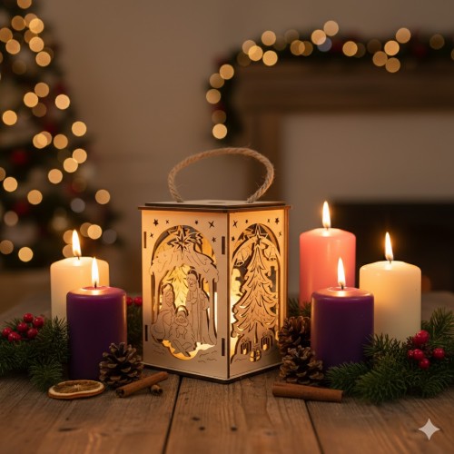 Lampion adwentowy w aranżacji domowej