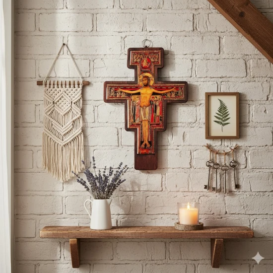 Krzyż San Damiano w aranżacji domowej
