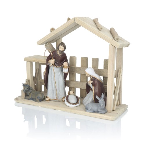 Szopka bożonarodzeniowa - Święta Rodzina - 24 cm