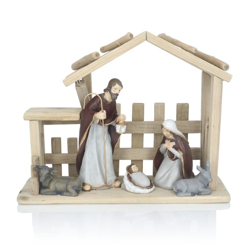 Szopka bożonarodzeniowa - Święta Rodzina - 24 cm