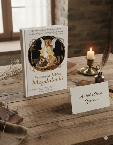 projekt Anioł Stróż opiekun - Moja Pierwsza Biblia ANIOŁ STRÓŻ - Pamiątka prezent dla dziecka z nadrukiem