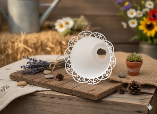 w aranżacji Osłonka na świecę – biały klosz ochronny